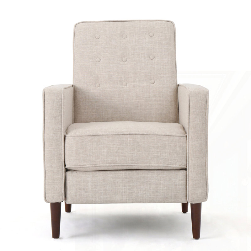 Mid-Century Modern Recliner Pushback chair, Wheat