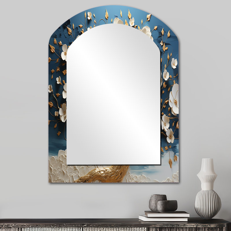 Miroir mural orchidée blanche, 34 po x 25 po