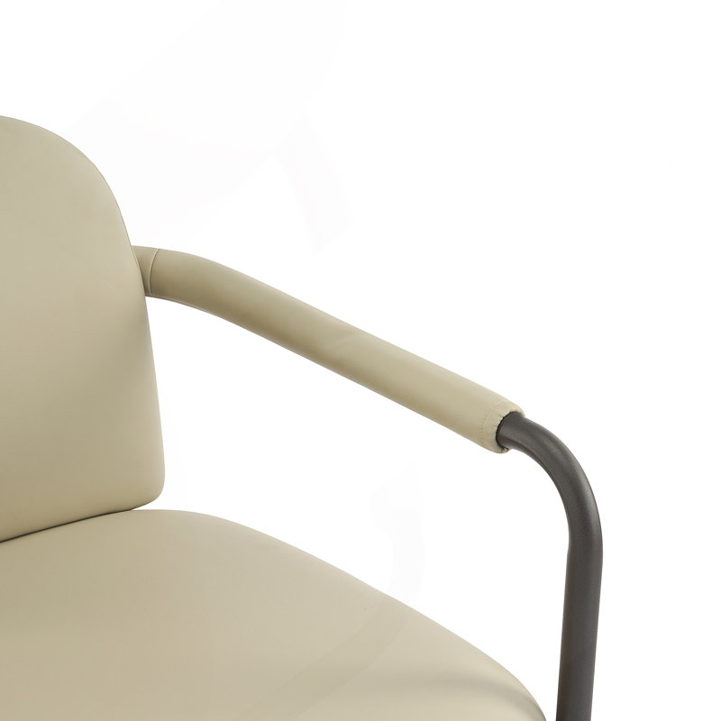 Chaise de salle à manger avec cadre en fer, ensemble de 2 - espresso et kaki, Espresso, Kaki