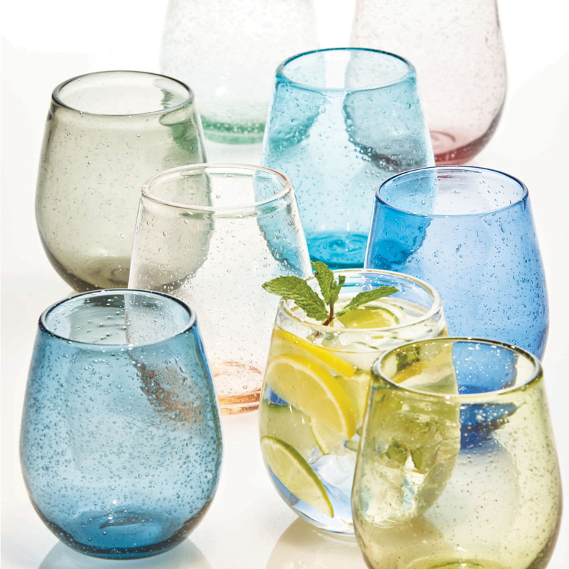 Verre à vin sans pied 16 oz Eradu, Turquoise
