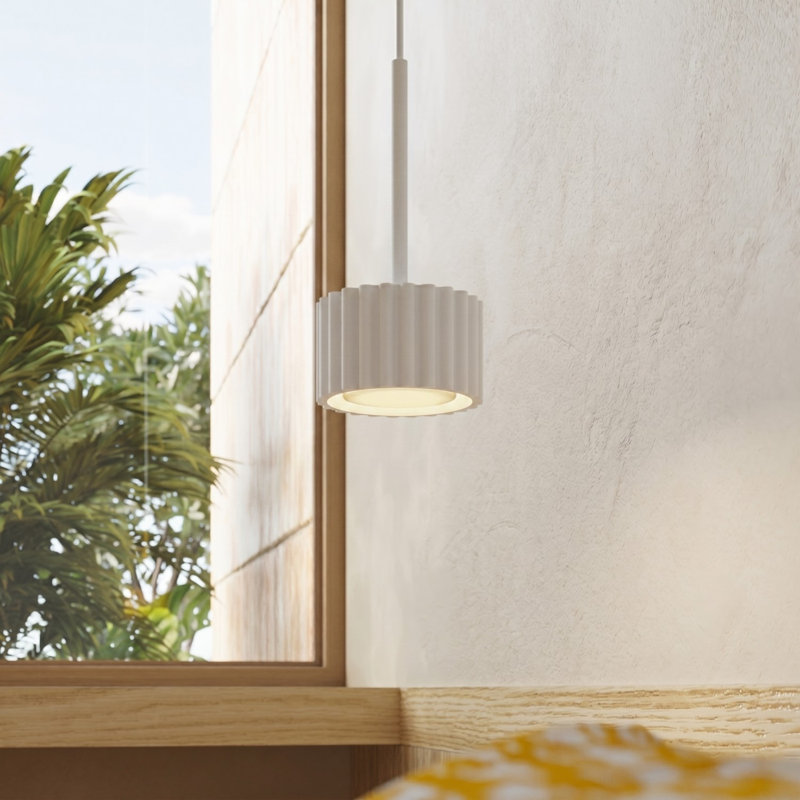 Aura 1 - Light Brushed Nickel Pendant, White