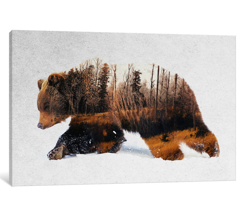 « voyage bear », impression sur toile, H 26 po x l 40 po x P 1,5 po