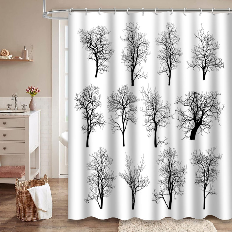Rideau de douche avec 12 crochets, L 72 po x l 84 po