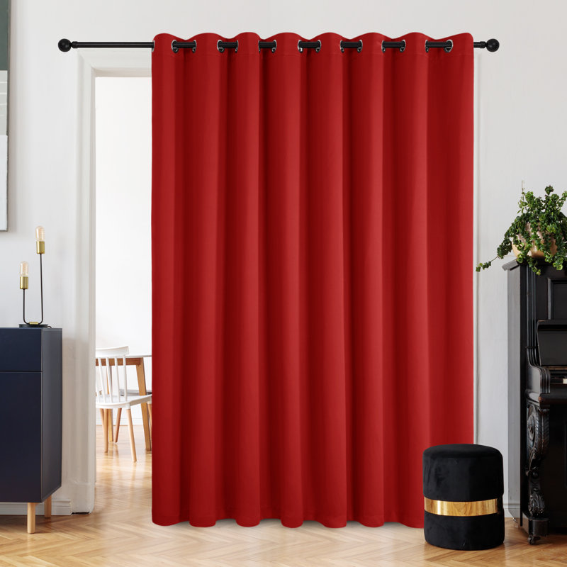 Blackout Curtain Single Panel, `100" W x 108" L, Red
