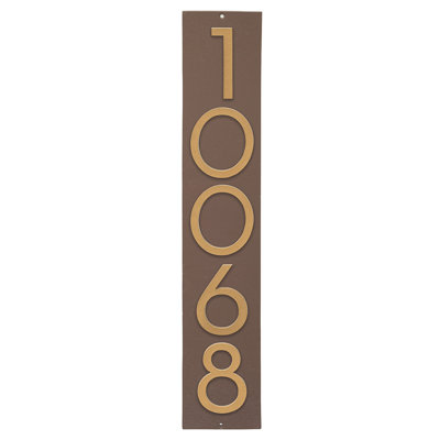 Plaque d'adresse verticale flottante 4 po (5 chiffres)
