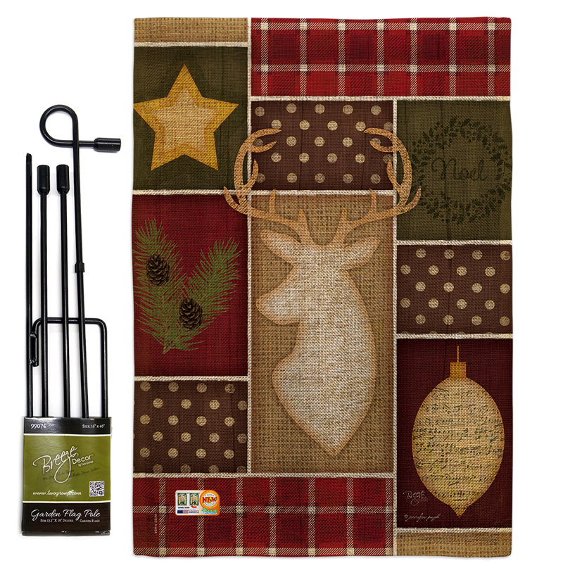 « christmas noel winter wonderland », impression en polyester de 2 côtés 19 po x 13 po drapeau de jardin, Toile de jute