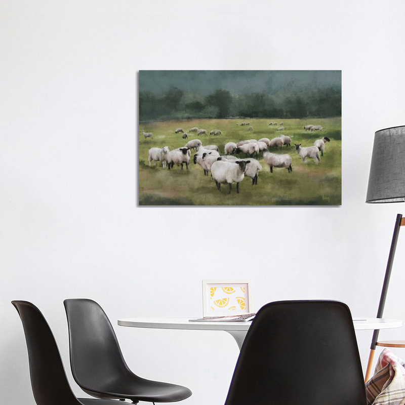 Moody Sheepscape, Toile tendue, Pas de tapis, H 26 po x l 40 po x P 1,5 po