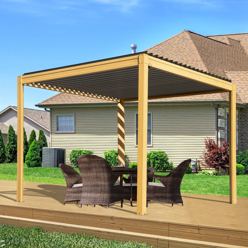10 Ft. W x 10 Ft. D Aluminum Pergola, White
