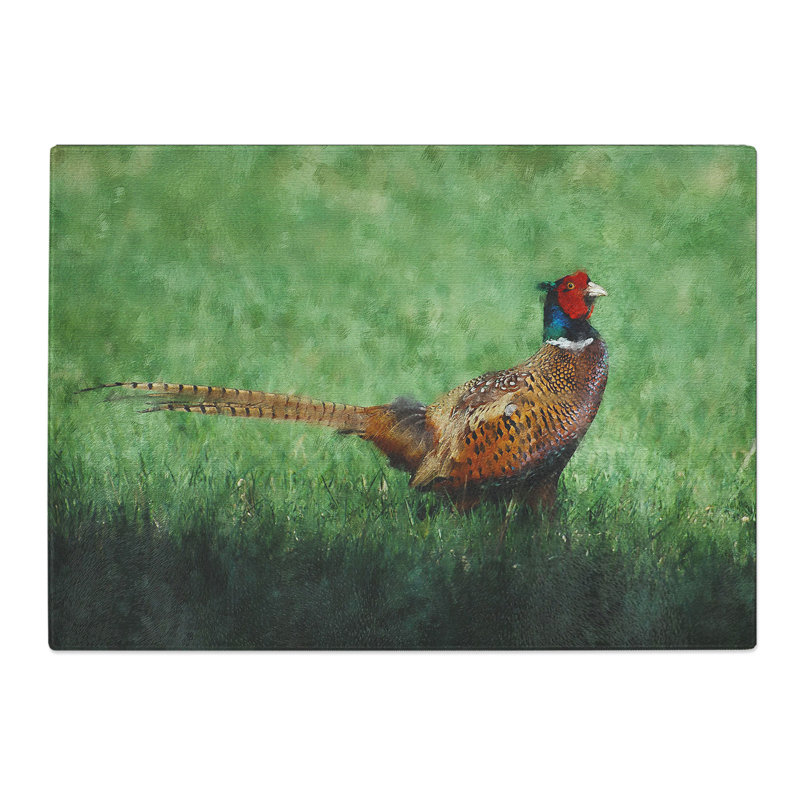 Pheasant Bird Vol.2 Painting Chopping Board, 0.4cm H x 20cm W x 28.5cm L