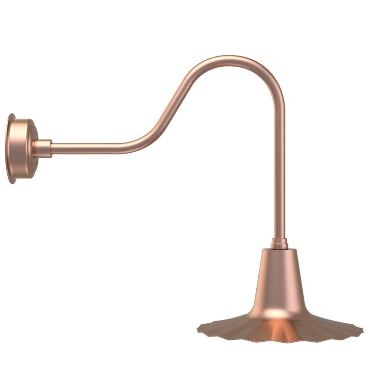 Luminaire de grange d’extérieur à del Iris, H 7,5 po x l 16 po x P 16 po, Cuivre uni