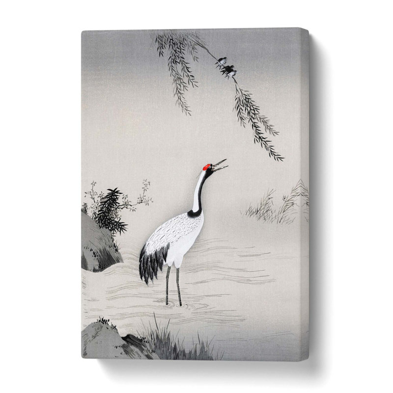 Japanese Crane by Kano Motonobu - Wrapped Canvas, 61 cm H x 40.6 cm W