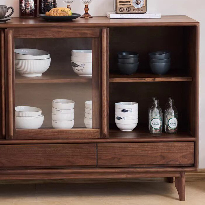 Buffet de rangement multifonctionnel en bois massif, H 35,03 po x l 47,24 po x P 17,71 po