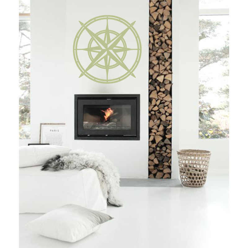 Décalcomanie murale boussole north star, Céladon, H 38 po x l 38 po x P 0,01 po