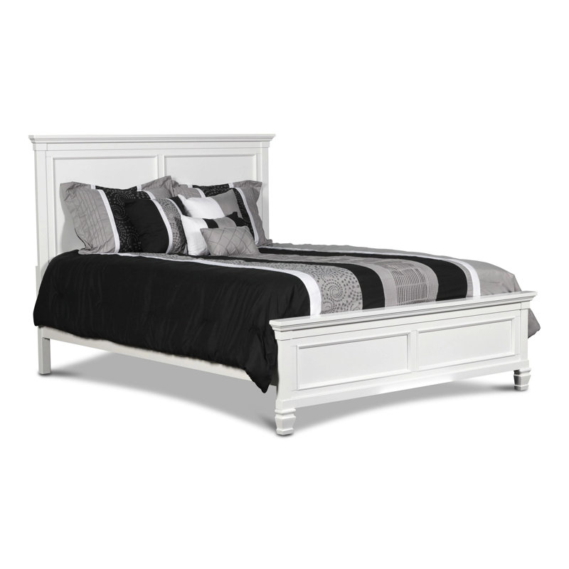 Lit plateforme Huybert, Blanc, Double
