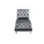 Chaise longue d'intérieur en velours capitonnée à boutons et rembourrée avec coussin pour le bureau de la chambre à coucher (velours argenté)-1380821200