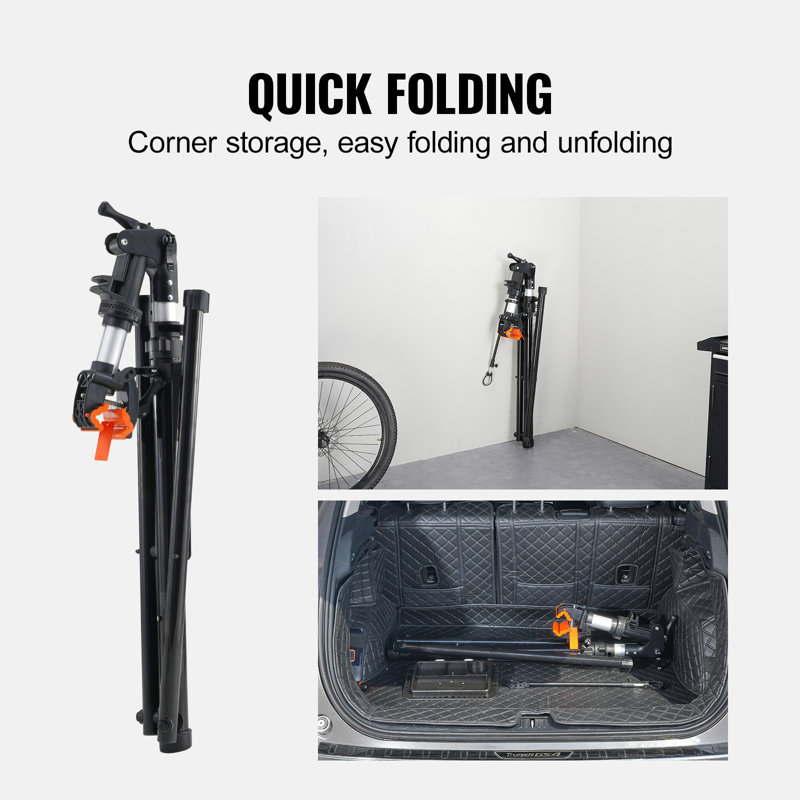 Heavy-Duty Adjustable Aluminum Bike Repair Stand with Magnetic Tool Tray