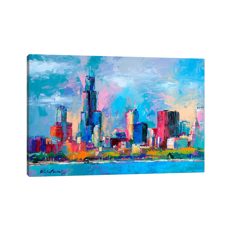 Chicago V 1 Piece Painting on Canvas, 20.32 cm H x 30.48 cm W, No Frame
