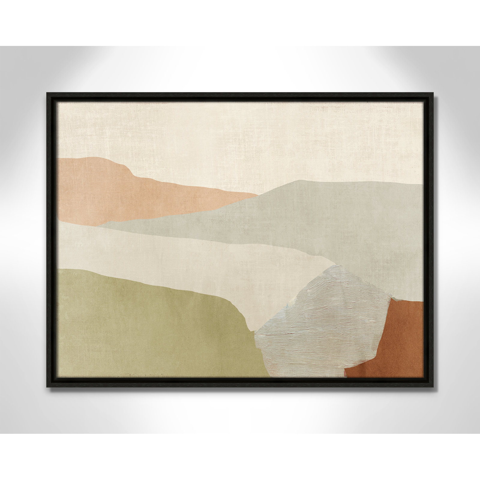 Pastel Views - Floater Frame Painting on Canvas, 19.5" H x 25.5" W, Silver