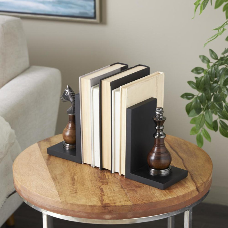 Serre-livres en métal et aluminium Cole, 4.05L x 4.6W x 7.35H