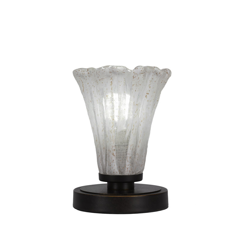 Lampe d'appoint Aneka montrée avec verre, Sarcelle
