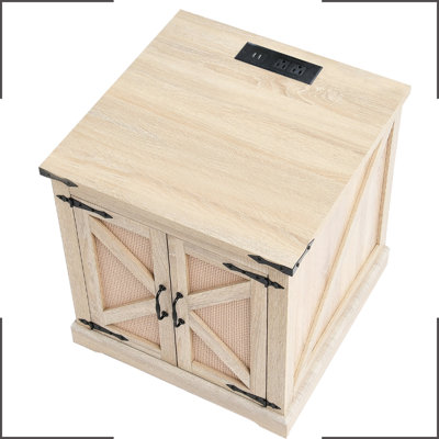 Table basse moderne en bois de 61 cm (24 pouces), revêtement en polyéthylène tissé, détails en métal noir, plateau relevable avec rangement pour livres numériques (épreuve)