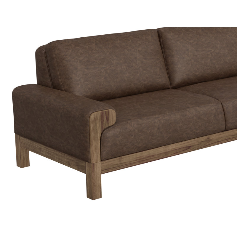 Structure et base en bois Lucas, causeuse, Brun
