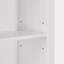 Armoire de rangement blanche avec quatre portes, tiroirs, tablette réglable et six tablettes ouvertes