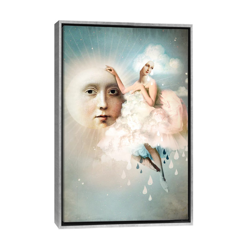 «No Rain Today» par Catrin Welz-Stein - impression d'art graphique, Toile avec cadre argenté, Pas de tapis