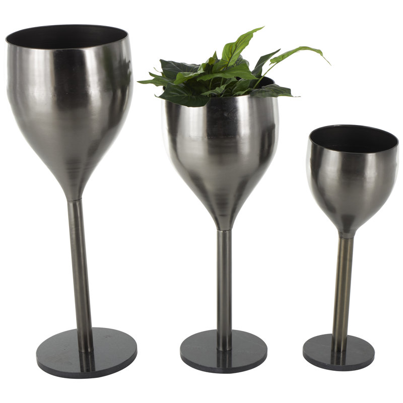 Pot de fleurs d'intérieur en métal Arlo, Argent