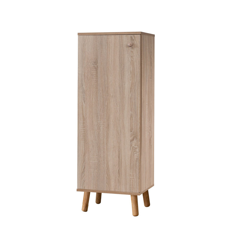 Modern Hallway Furniture Set, Shoe Cabinet & Bench, 100% Melamine Coated Particle Board, Shoe Cabinet: 19.7 x 53.1 x 15.0 in, Bench: 41.3 x 19.7 x 15.7 in | Stylish Scandinavian Design, Wooden Legs, 100% Linen Fabric