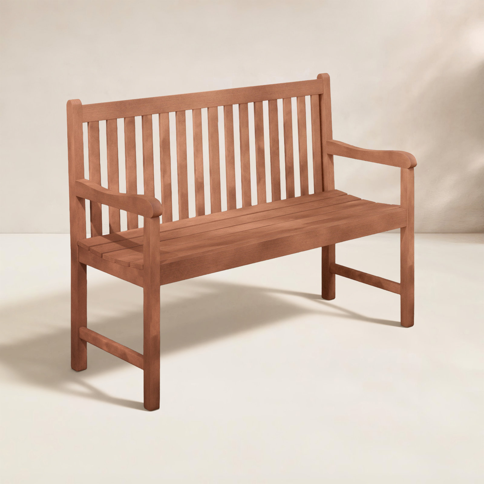 Aundraya Eucalyptus Outdoor Bench, 35" H x 47" W x 19" D