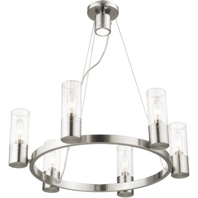 6 - Light Wagon Wheel Chandelier