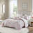 5 Pieces Full/Queen Comforter Set With Decorative Pillows