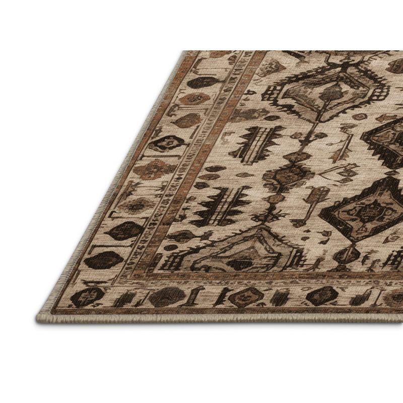 Tapis brun lavable à la machine, Tapis de couloir 2 pi x 5 pi