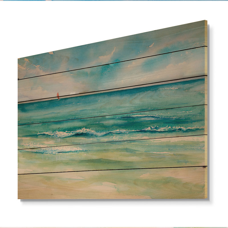 «Tropical Beach», reproduction d'art mural bois nautique et côtier, H 12 po x l 20 po x P 1 po