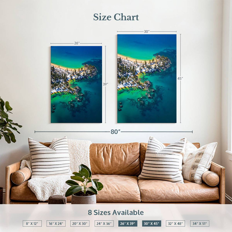Alvord Lake Tahoe d'en haut, H 39 po x l 26 po