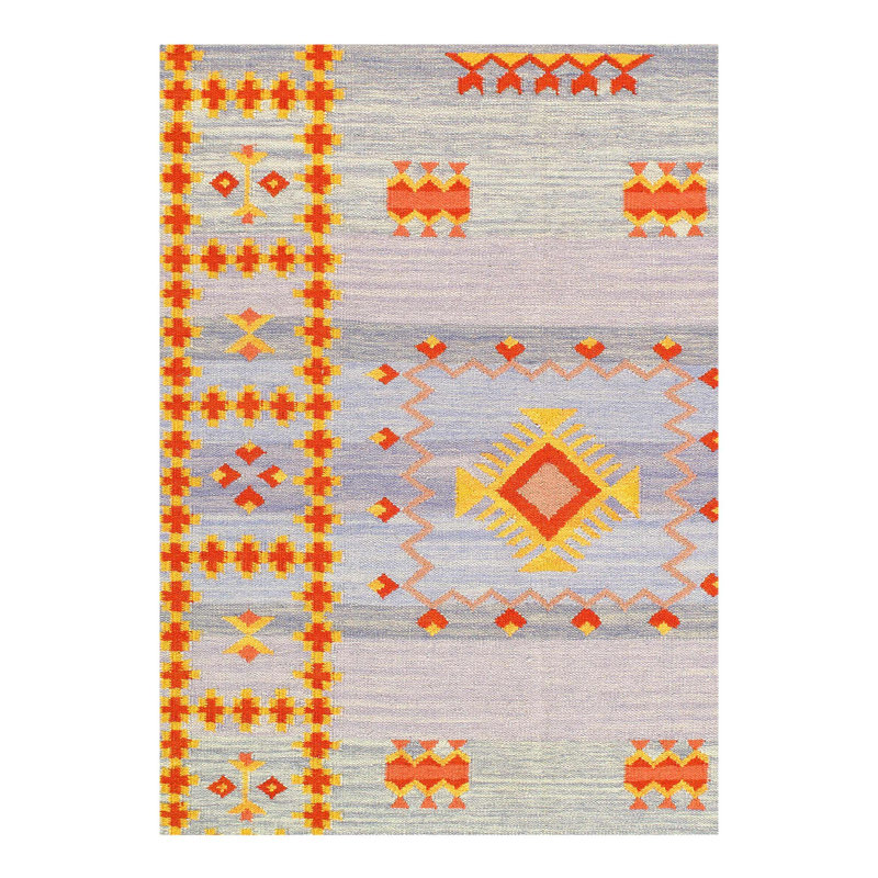 Southwestern Area Rug in Light Blue