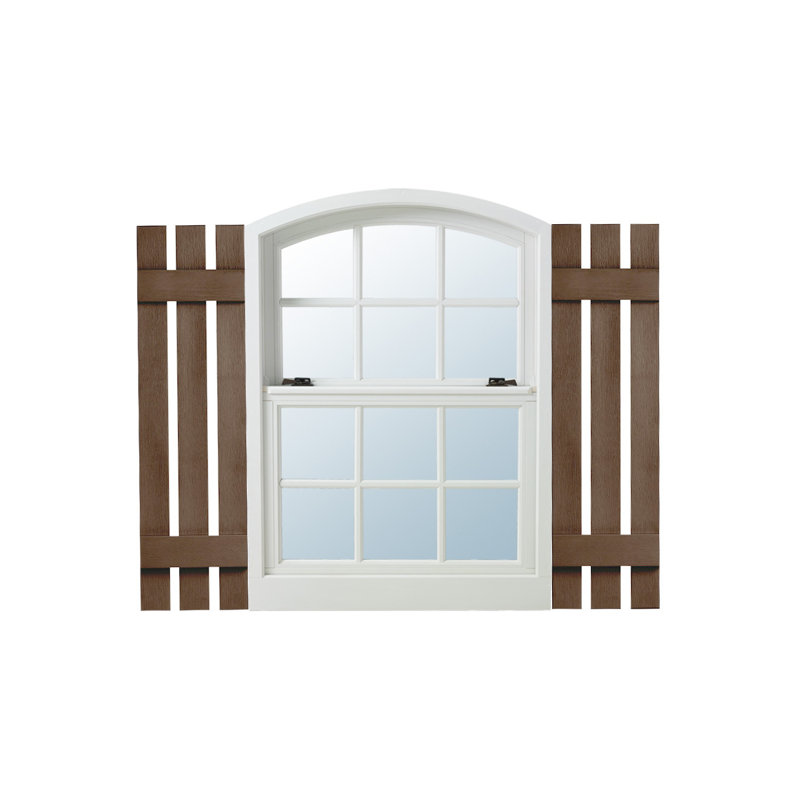Deux lattes, trois volets ouverts en vinyle, 26 po, Brun