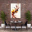 Golden Ink Bloom Abstract Modern Wall Art Print by Mauro - Wrapped Canvas Print-1272470875