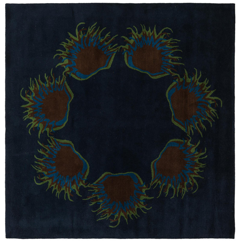 Tapis carré bleu marine Otto