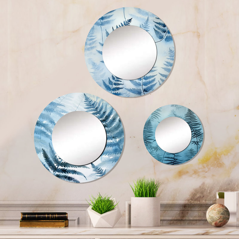 Ensemble de 3 miroirs muraux ronds en aluminium Dichelle