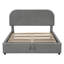 Lit plateforme tapissier Teddy avec système de rangement hydraulique, gris-1546039418
