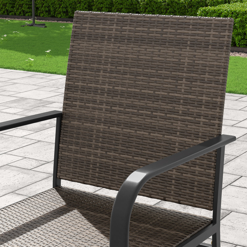 Rattan Patio Chairs Set Of 4, Brown