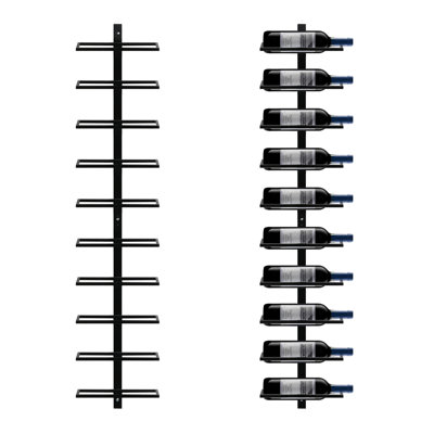 10 Bottle Wine Bottle Rack in Black