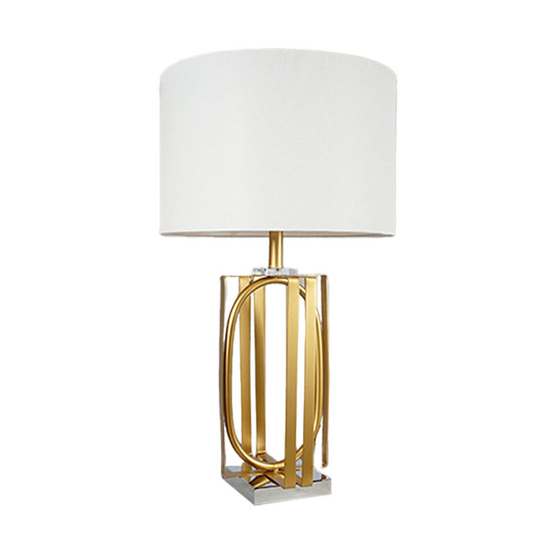 Ensemble de 2 lampes de table Limy, abat-jour blanc, base dorée et chromée, 29 pouces Limy