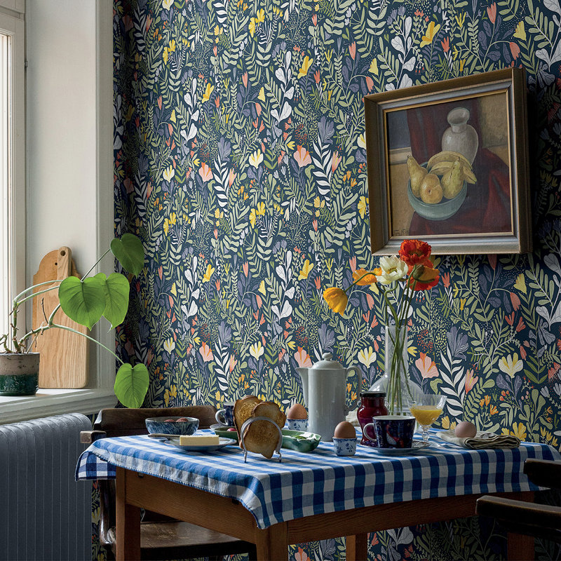 Ackworth Floral Roll, Navy Blue