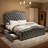 Maber Upholstered Queen Bed with 4 Drawers, Storage Platform Bed with 2 Bedside Tables , Velvet Wingback Bed, No Boxing Spring Needed, Gray-1266184383-1266184381