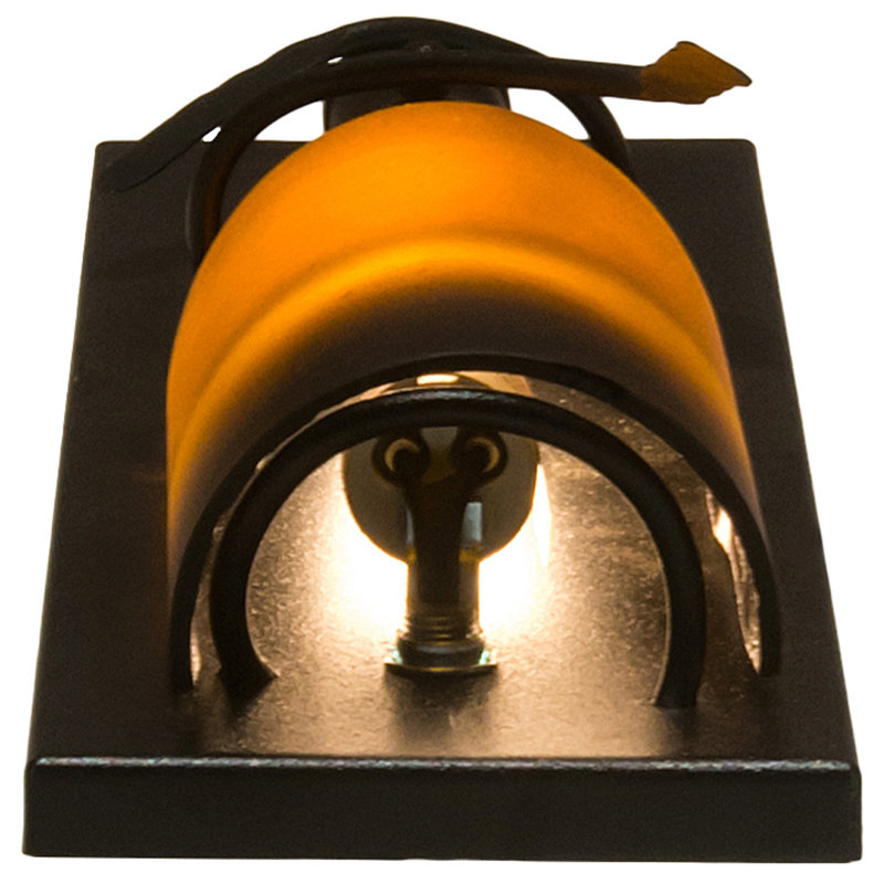 Tuscan Vineyard Wine Bottle 1 - Light Flush Mounted Sconce, Gray, Amber, T6.5