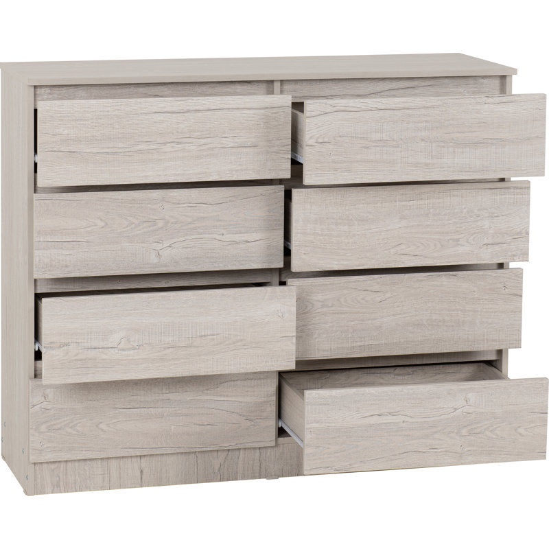 Braunstein 8 Drawer Chest Of Drawers, Urban Snow