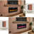 50" Electric Fireplace with 12 Color Flame - Recessed/Wall Mount, Remote Control-1293810300